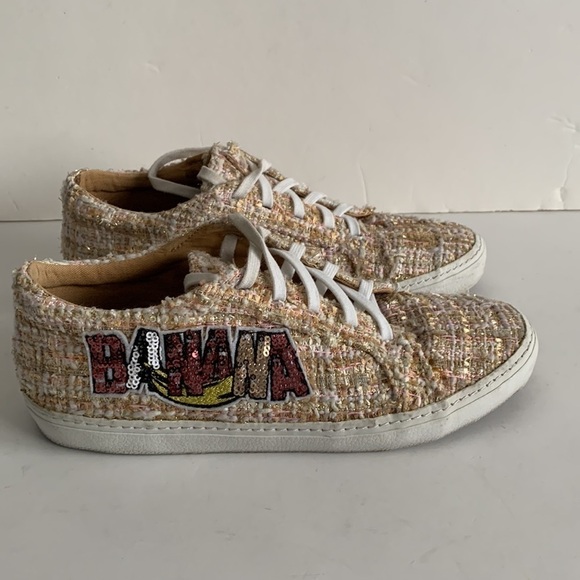 Zara Trafaluc Banana Sequin Tweed Sneakers - Picture 7 of 16
